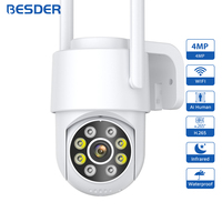 BESDER 4MP Wifi Camera PTZ Outdoor Auto Tracking Color Night Vision CCTV Video Surveillance Camera IP Security Protection iCSee