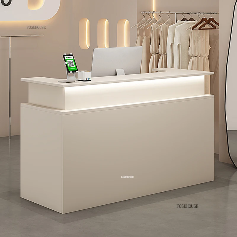 Nordic Small Shop Cash Register Counter Creative Reception Desks Cream Style Beauty Salon Reception Front Desk Reception Counter