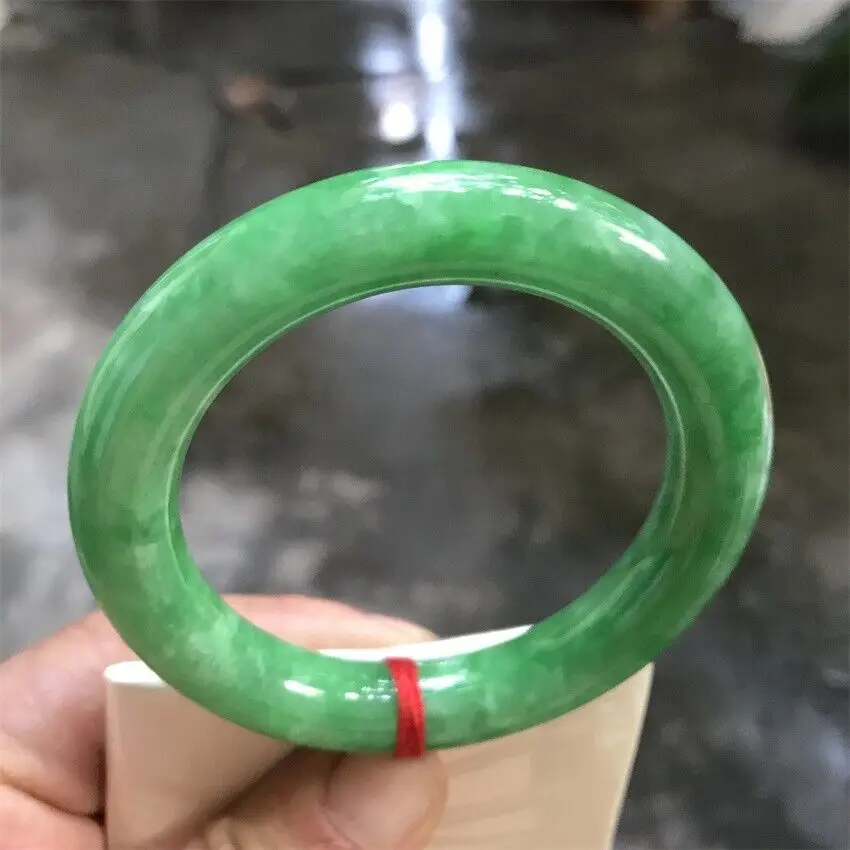 58MM Ancient Natural Ice Green Jadeite Jade Bracelet Jadeite Bangle