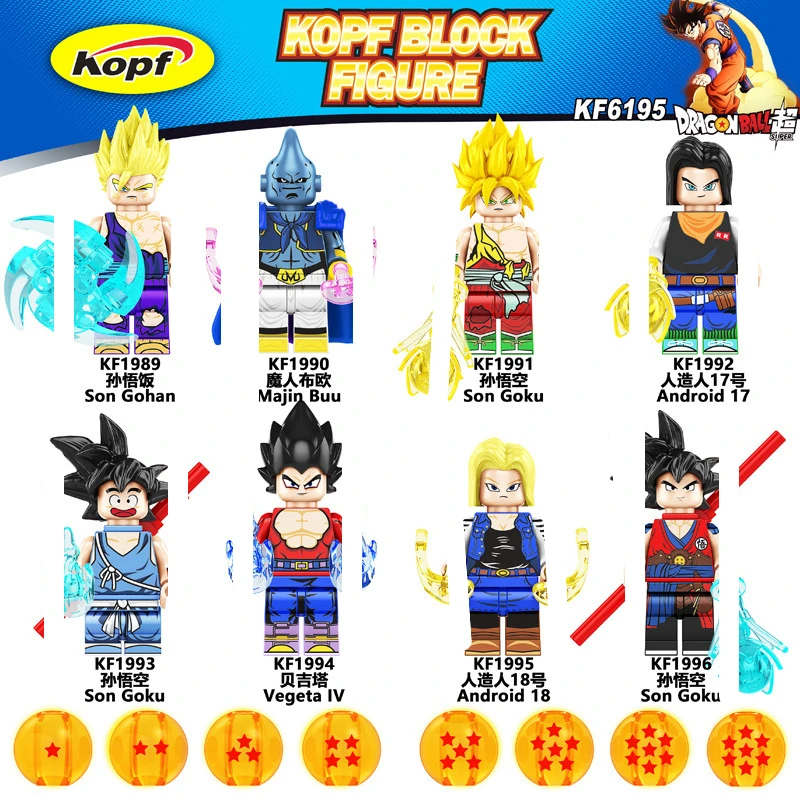 Bandai-figuras de acción de Goku, bloques de construcción Lega, Super Saiyan, personaje de dibujos animados, modelo ensamblado, Anime, bloques de construcción para cumpleaños