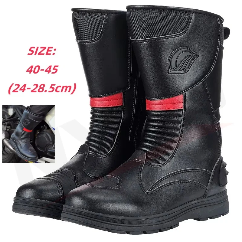 

Motorcycle Racing Off-Road Boots for Men Four Seasons Abrasion-Resistant Anti-Slip Waterproof Road Motorcycle Boots Men