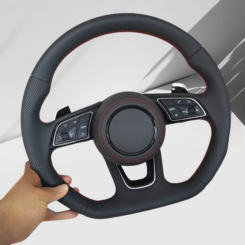 

Customized Car Steering Wheel For Audi A3 A4 A5 A6 A7 A8 A4L A6L B6 B7 Q5 Q7 Q8 TT R8 RS Perforated Leather Steering Wheel