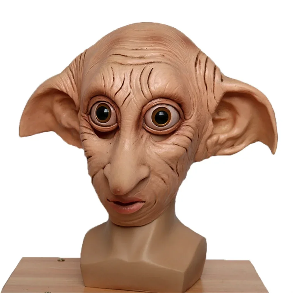 Movie Dobby Mask Novelty Little Elf Latex Mask Halloween Party Cosplay Funny Elf Full Head Mask Costume Accessory Props