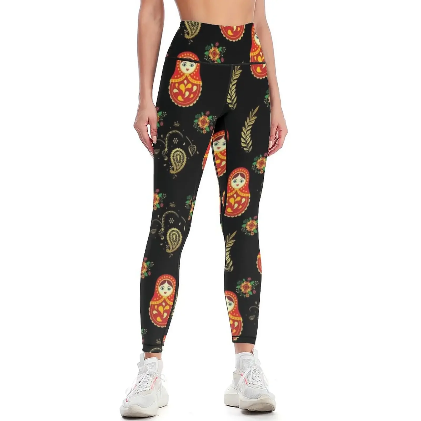 

Matryoshka russian doll pattern Leggings push up legging trousers jogging pants fitness set gym Womens Leggings