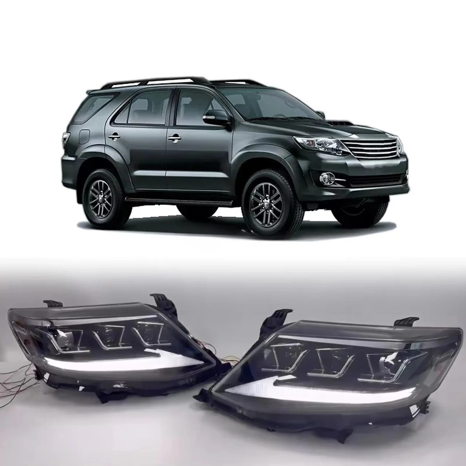 

Auto Accessories 3-Lens Front Head Lamp Car LED Headlights for Fortuner 2012-2015customcustomcustom