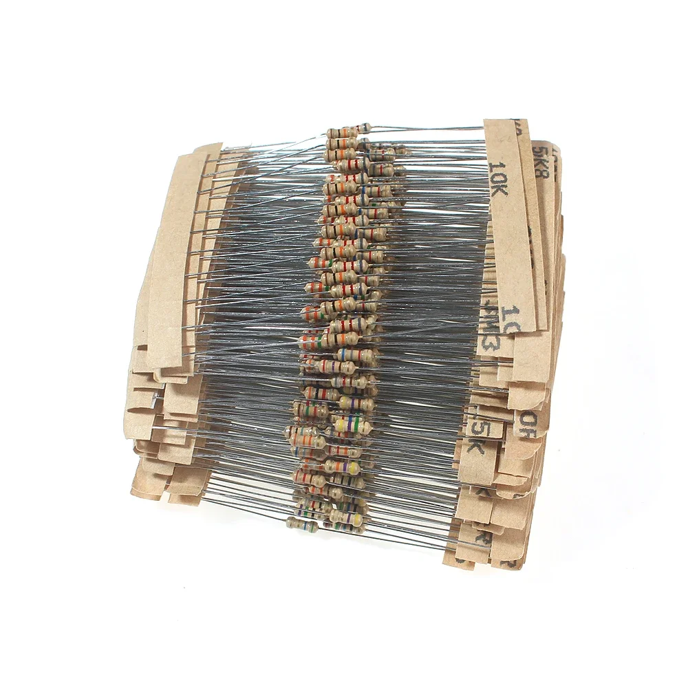 560PCS 1/4W Resistors 56 Values Carbon Film Resistor Rang Assortment Kit Set Resistors Kit 5% Color Ring Resistance 1 ohm ~10M