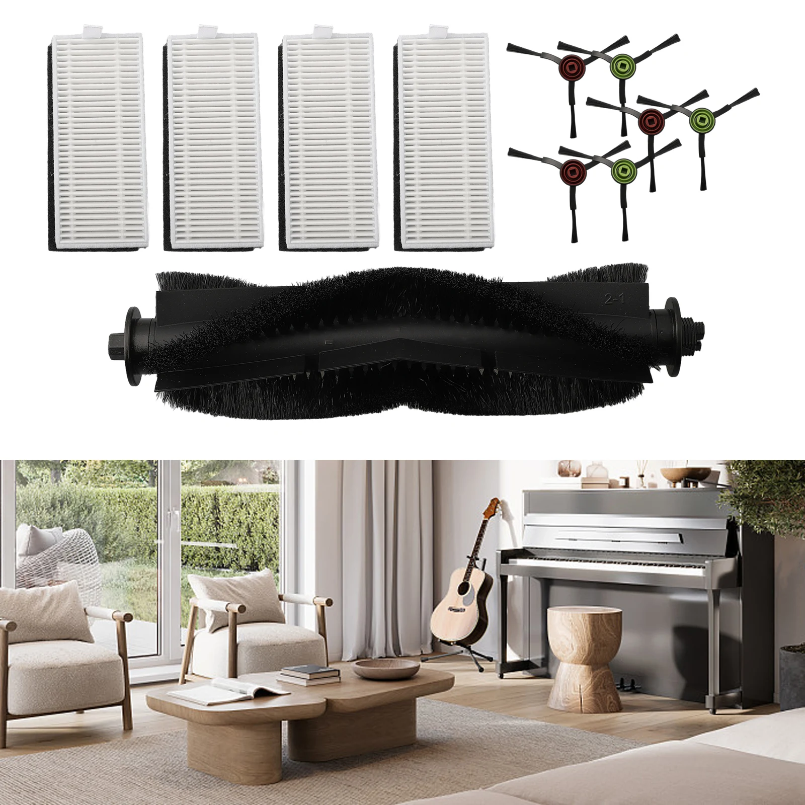 Roller Brush Side Brush Filter Kit For Cecotec For Conga For 7490 For Genesis For X-Treme Robot Vacuum Cleaner Replacement Parts