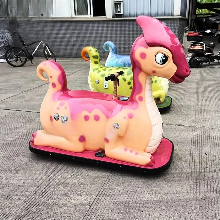 New cartoon-style animated dinosaur scooter interactive genus animated model rides for public and shopping mall use