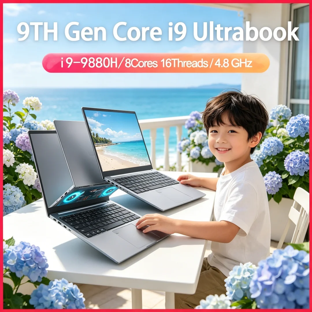 Premium 15.6 Inch Laptop Intel Core I9-12900H/i9-10885H Windows 11 Pro 2DDR4 2M.2 SSD Ultrabook Computer Fingerprint Unlock WIFI