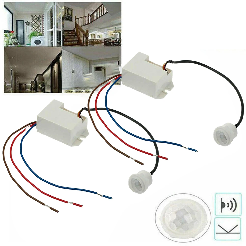 360 Degree PIR Motion Sensor Ceiling Light Switch 2pcs with Adjustable Detection Range and Day/Night Operation Settings