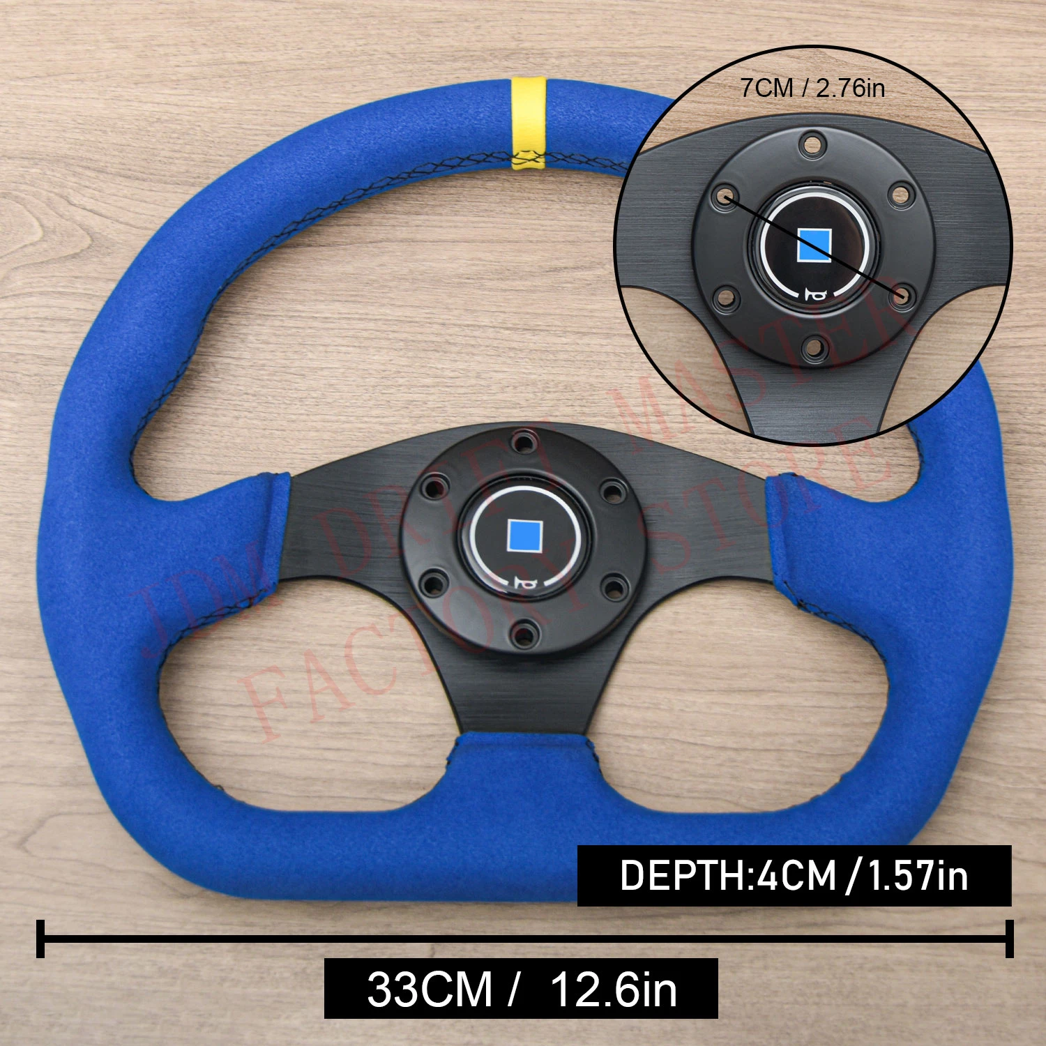 Red/Blue JDM D Shape Simulator Gaming Sport Nardi Steering Wheel Flat Sim Racing Suede Leather Steering Wheel for Universal