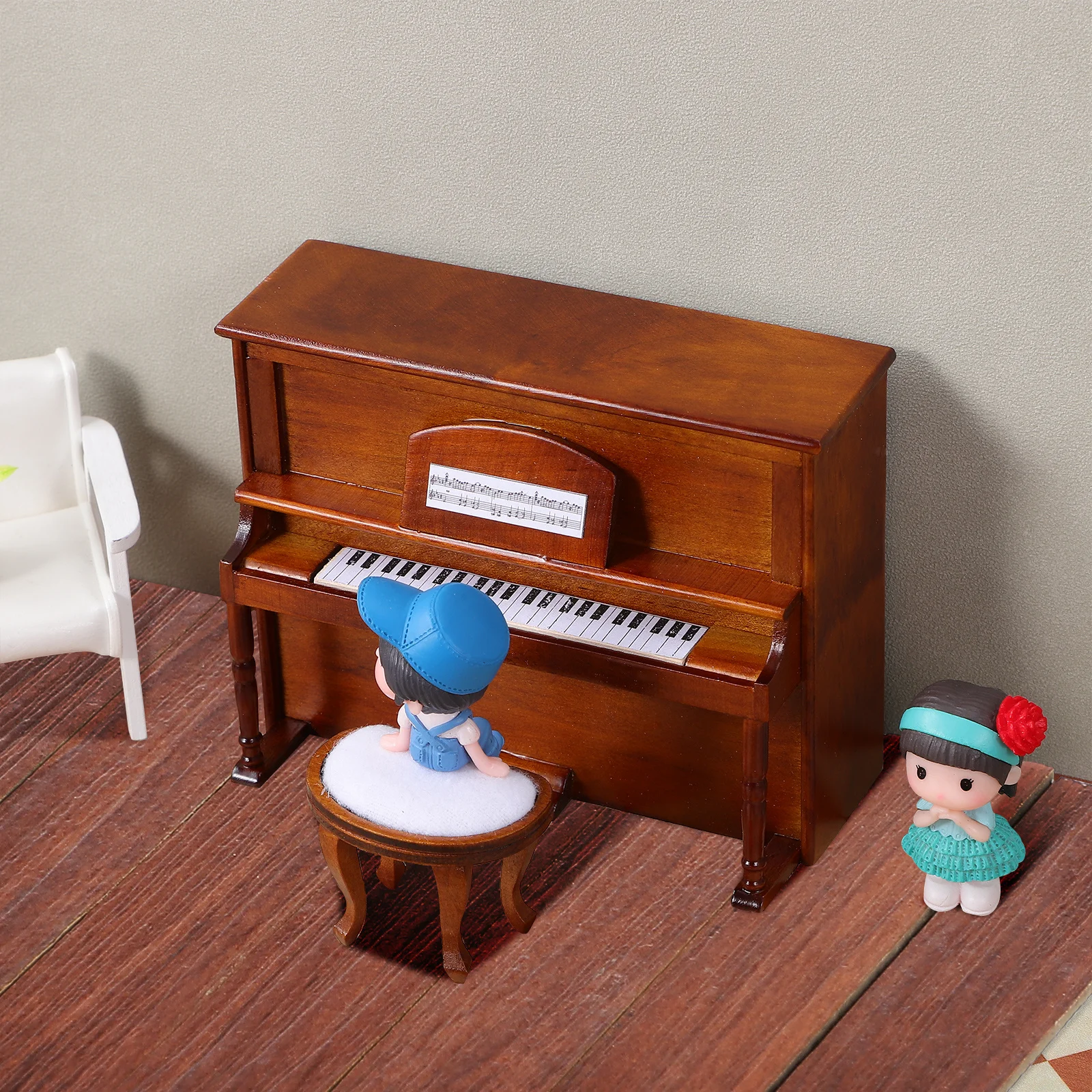 

40Pcs Miniature Dollhouse Flooring Wood Grain Peel Stick Self Adhesive Floorboards for Miniature House Accessories