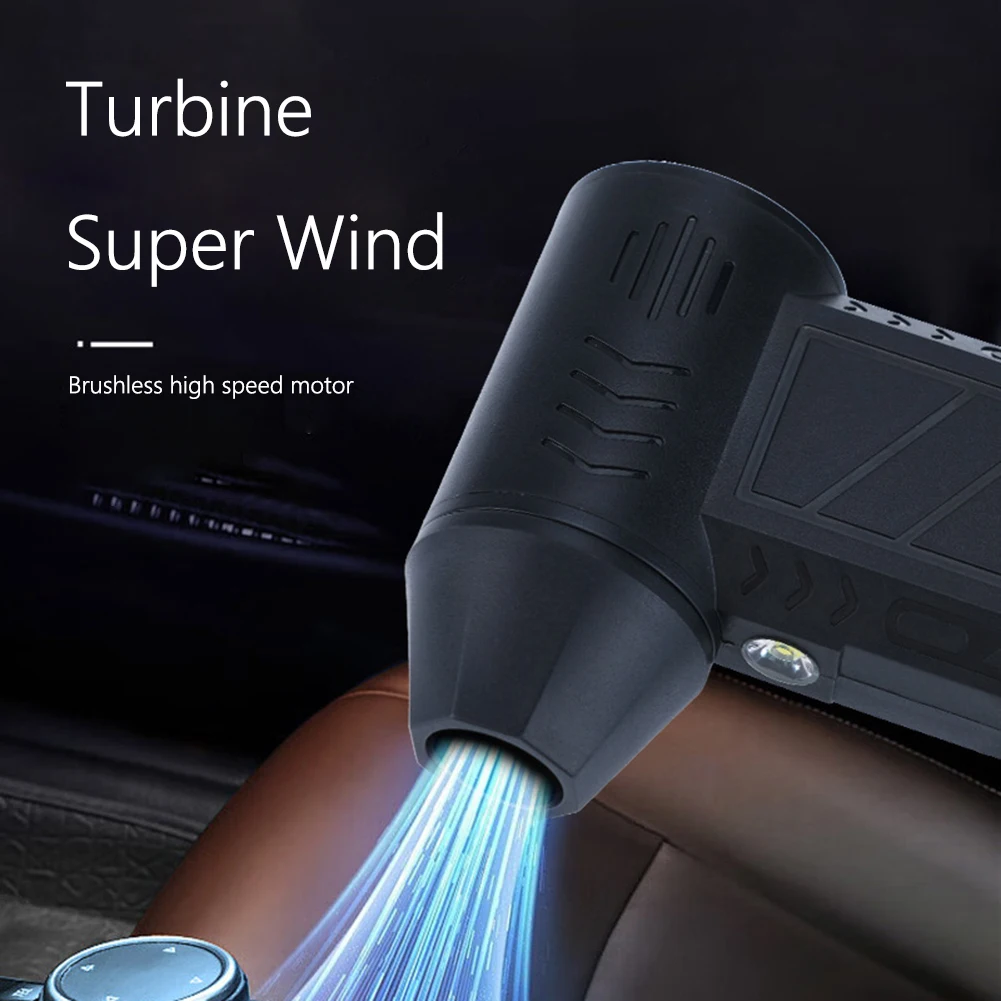 110000RPM Mini Fan Rechargeable Electric Air Duster with Light Handheld Duct Fan Jet Dry Blower for Laptop Computers Keyboard