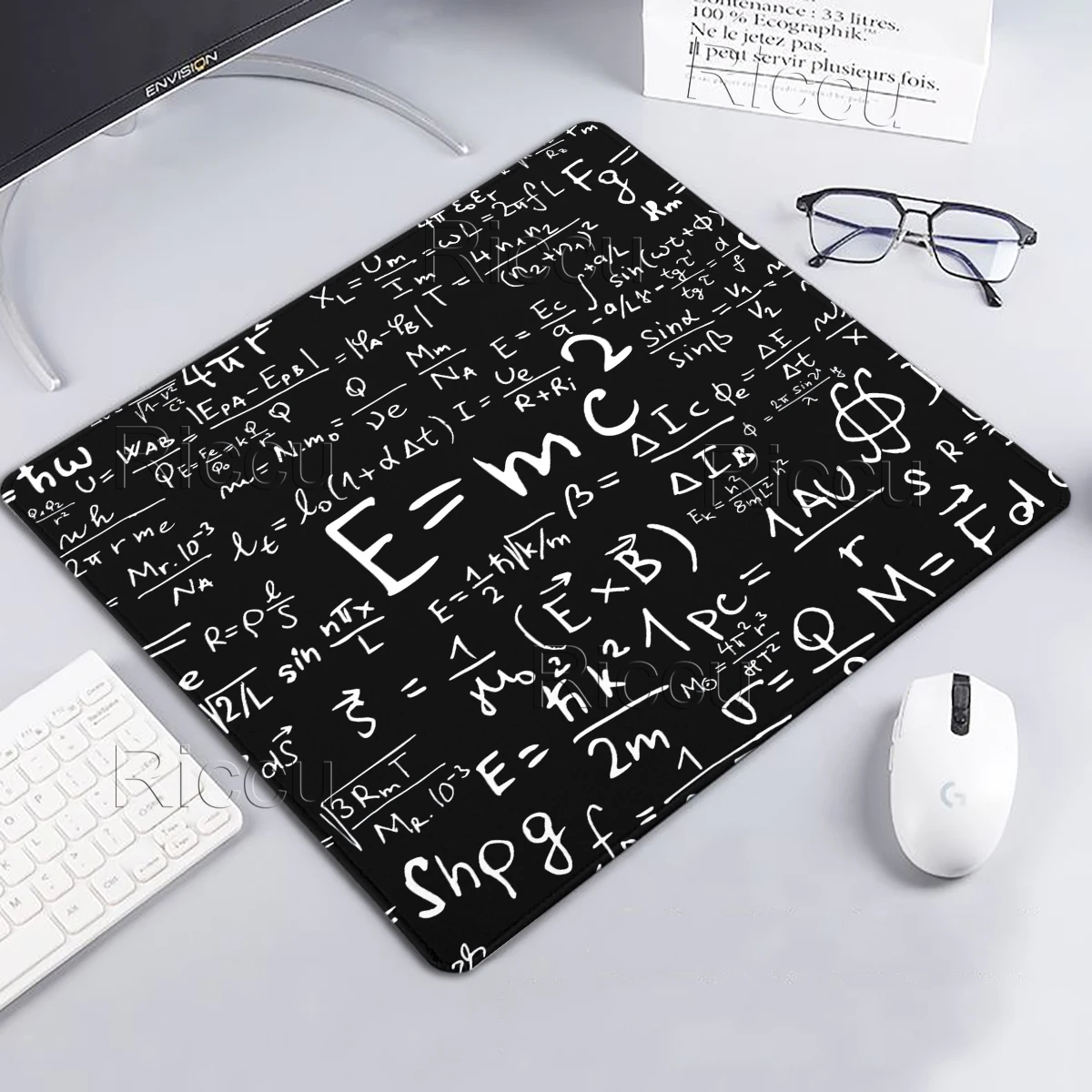 Wissenschaftliche Formel-Gleichung Mauspad Mathematik Chemie Kritzeleien Grafiken Gummi-Tischunterlage Gaming-Tastatur-Mauspad E-Sports Schwarze Matte