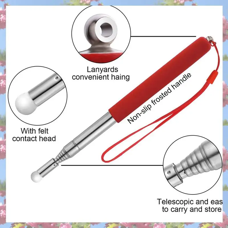 교실 개폐식 포인터 화이트 보드 포인터에 대 한 손 끈 교사 포인터와 8Pcs 텔레스코픽 포인터 스틱