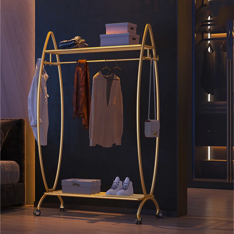 Eingang Metall Kleidung Rack Faltbare Flur Gold Bad Kleiderbügel Wohnzimmer Multifunktionale Perchero Möbel Hause