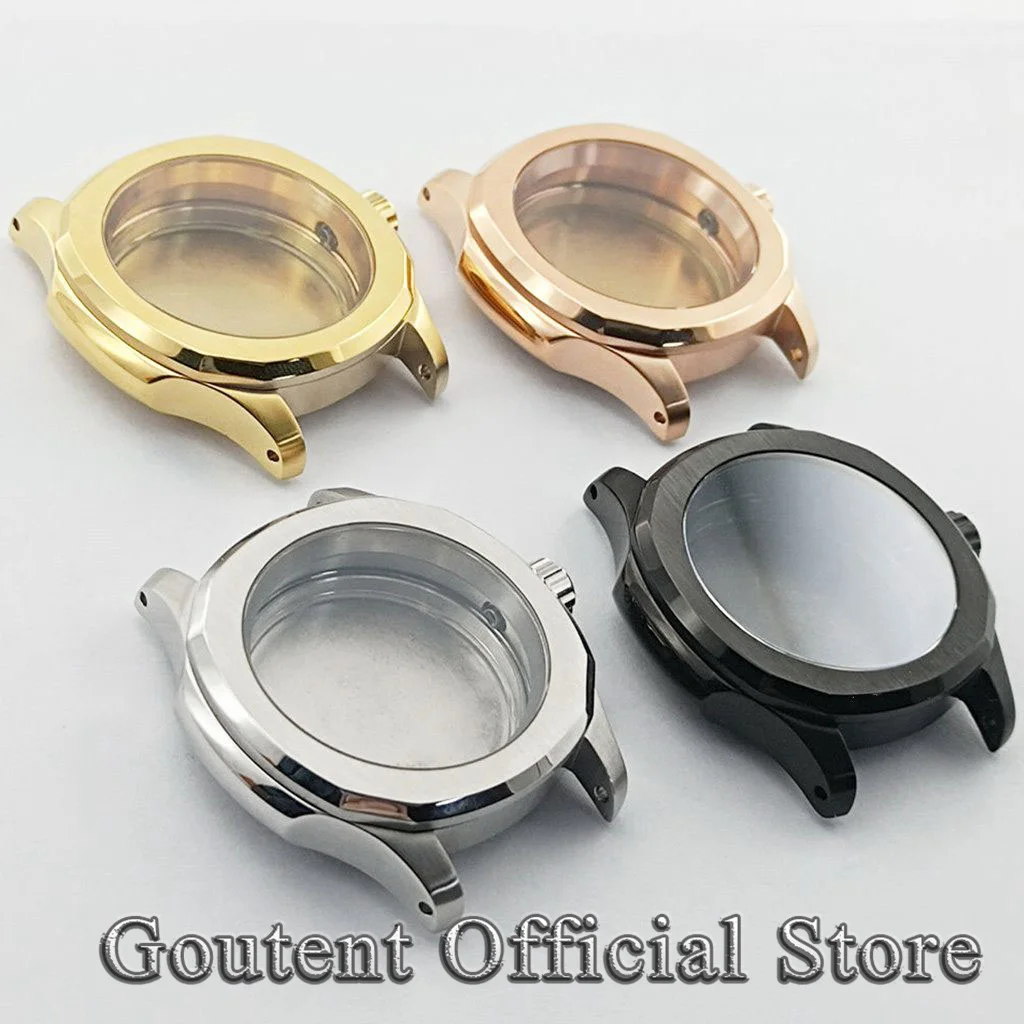 Goutent 42mm Silver Black Rose Gold 200m Waterproof Watch Case Sapphire Glass Fit NH35 NH36 Movement