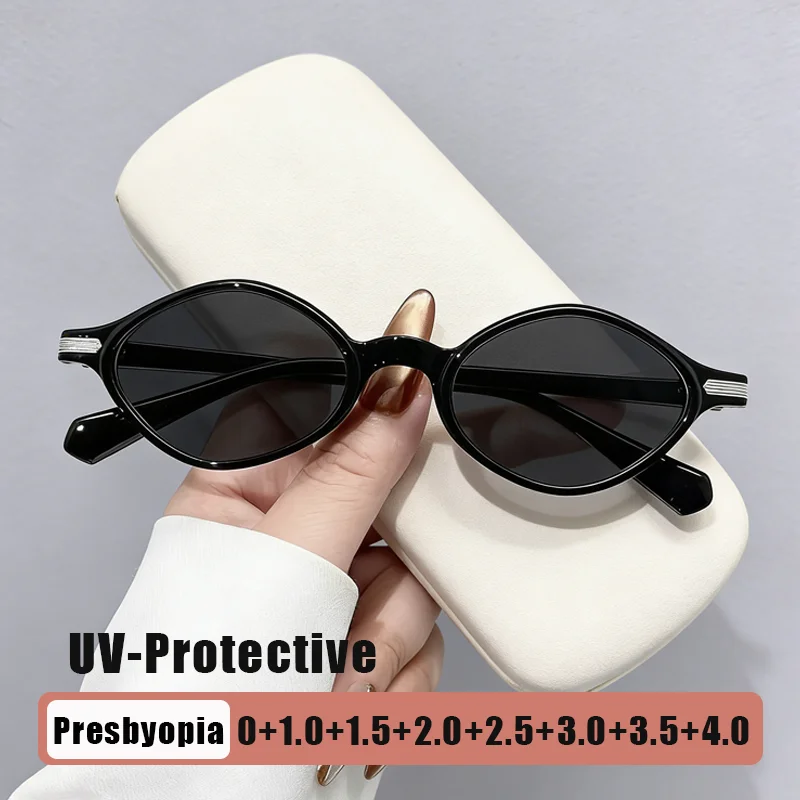 

Retro Oval Frame Presbyopia Sunglasses Fashionable Personalized Outdoor UV-Protective Reading Glasses Diopter 0 To +4.0