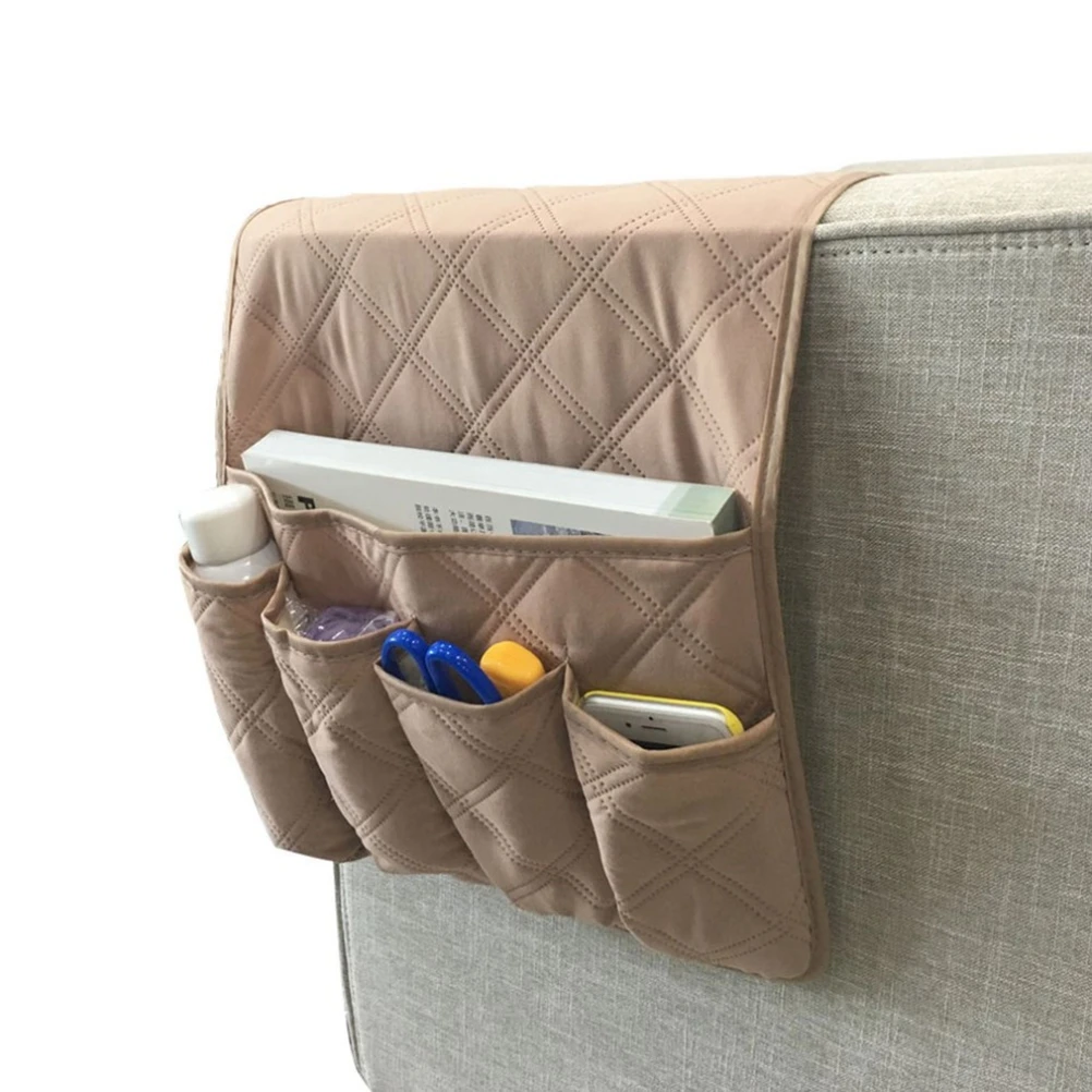 

1pc Felt Fabric Bedside Sofa Storage Bag Holder Container Hanging Organizer for Dorm Car Bed Rails(Beige)