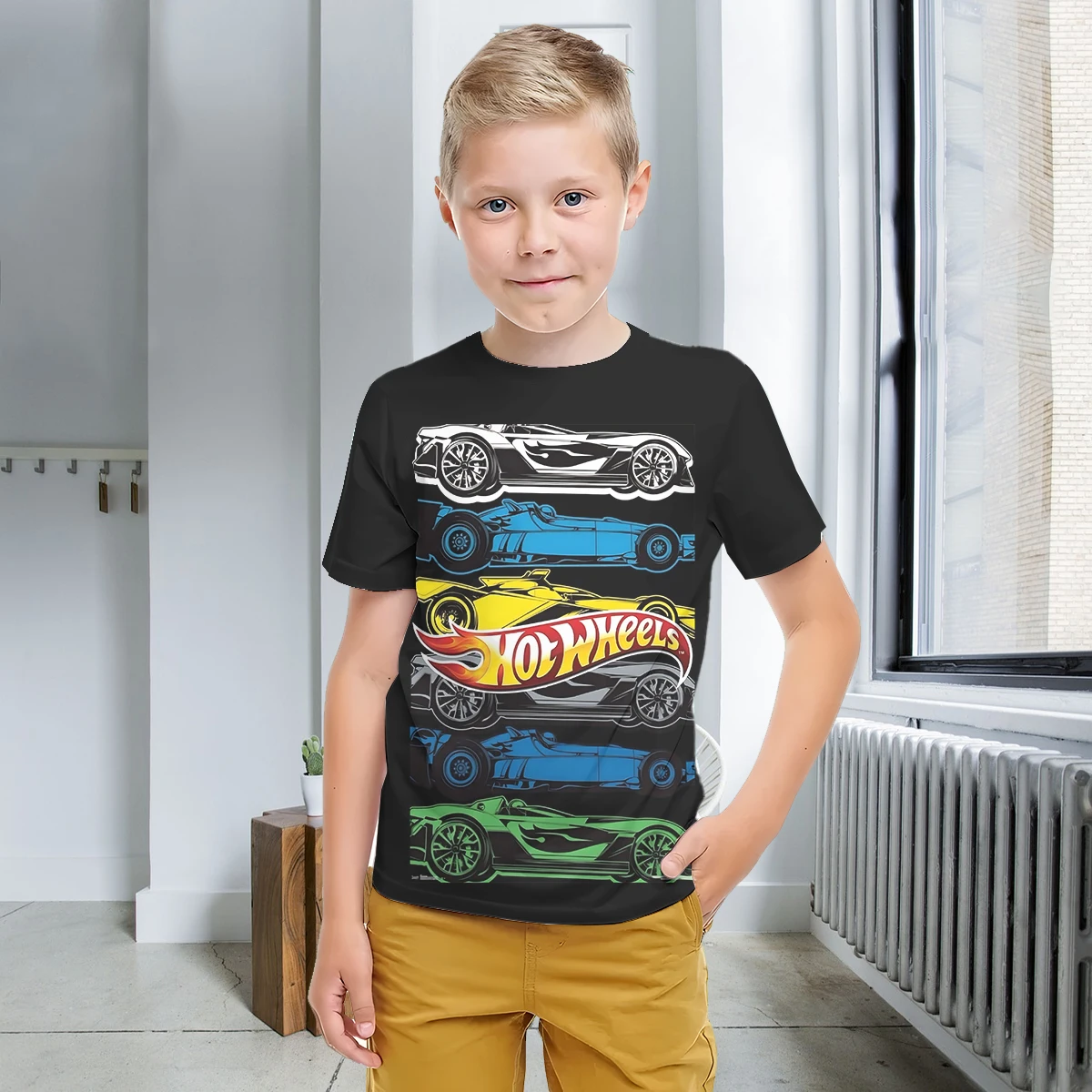 Cartoon Racing Hot Wheels 3D Print Baby Clothing 5 to 14 Years Male Outdoor Clothes for Children Boy Girl Child TShirt Top Shirt