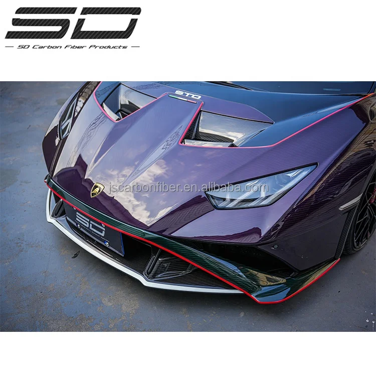 Upgrade STO Style Bodykit For Lambor Huracan LP610 Carbon Fiber Mix Fiberglass Front Engine Cover Car Bumpers Rear Spoiler