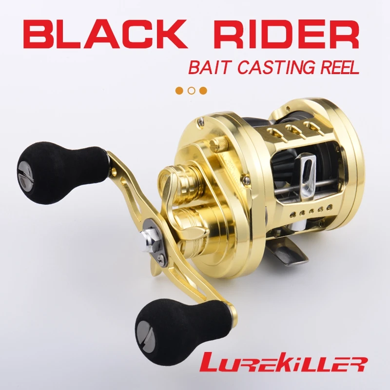 Lurekiller Metal CNC Frame Baitcasting Reel Black Rider 30L/30R 8+1BB 15KGS Drag Power Snake Head Fishing Reel Overhead reel