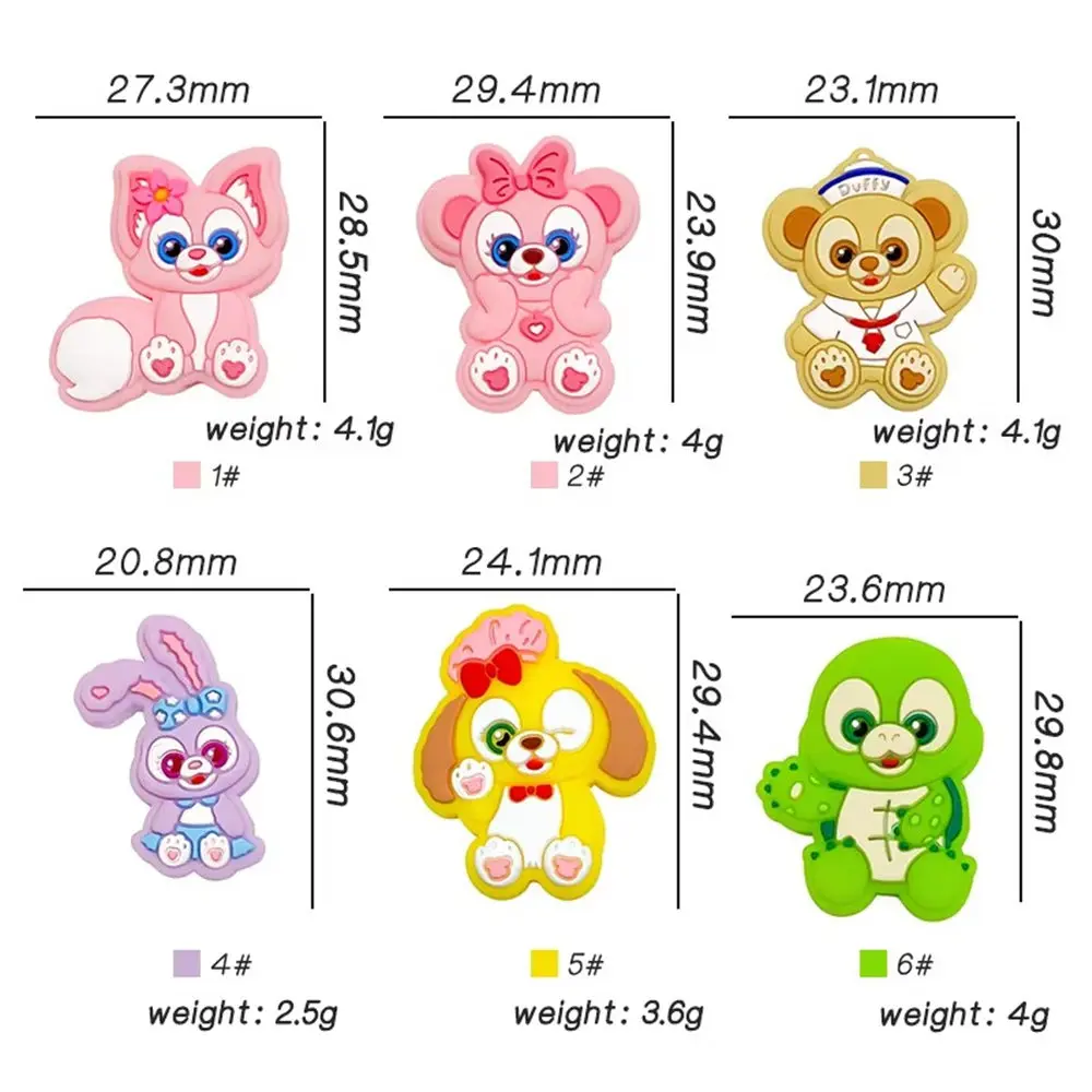 10pcs StellaLou LinaBell Duffy focal Silicone beads Teether Jewelry Beads Food Grade For pen Pacifier Chain