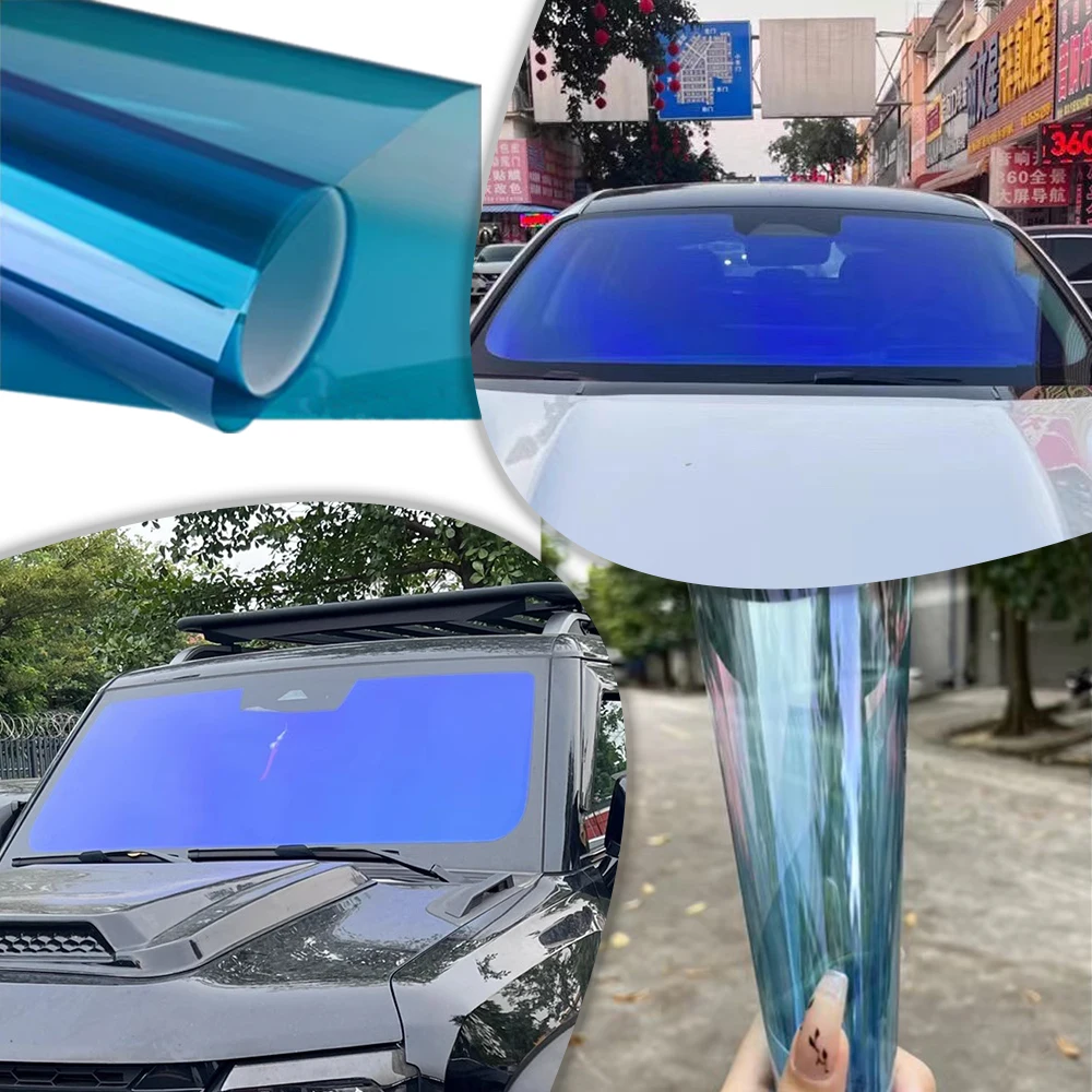 Blue Chameleon UV Block Glass Tint Film 60% VLT Self-Adhesive for Car Windshields Solar Heat  Block