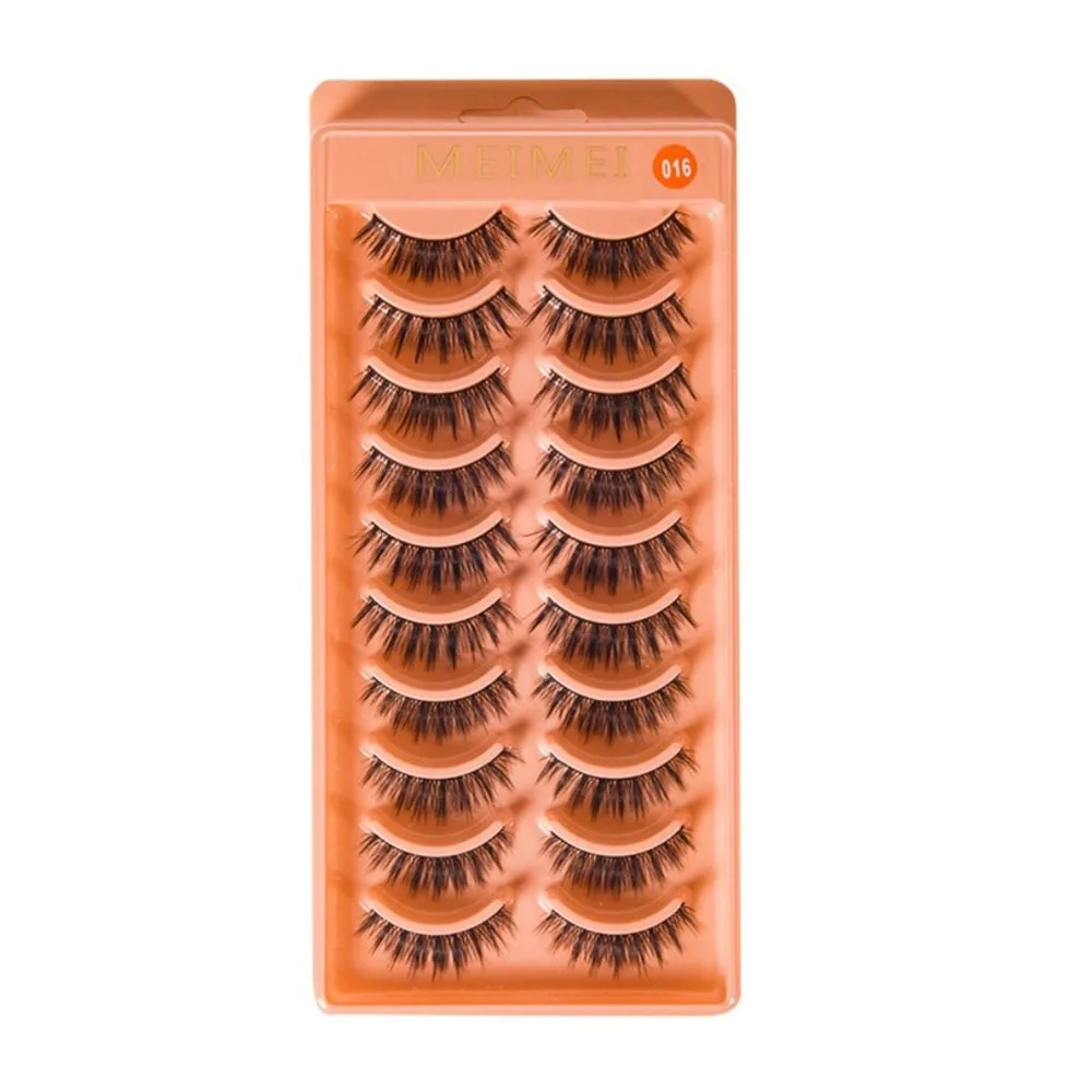 10 paires de faux cils 3D en vison, doux, volumineux, épais, pour cosplay, aspect naturel, faits à la main, cils d'anime, amélioration de la beauté