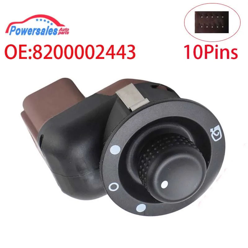 Nouveau commutateur de commande de rétroviseur 8200002443 pour Renault Laguna 2 Espace 4 Velsatis 82000-02443 Lumière blanche