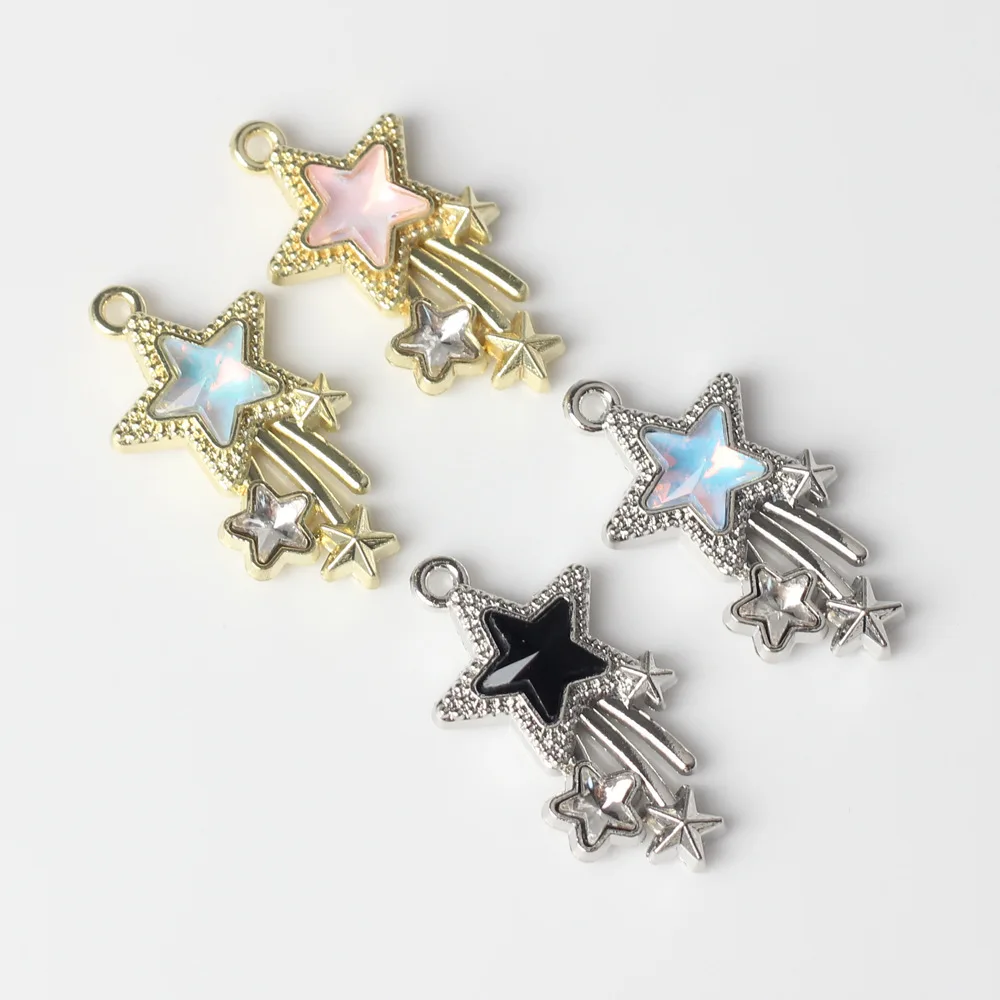 10Pcs Cute Shooting Star Shape Pendant Handmade DIY Bracelet Jewelry Necklace Chain For Women Birthday Party Gift Accessories