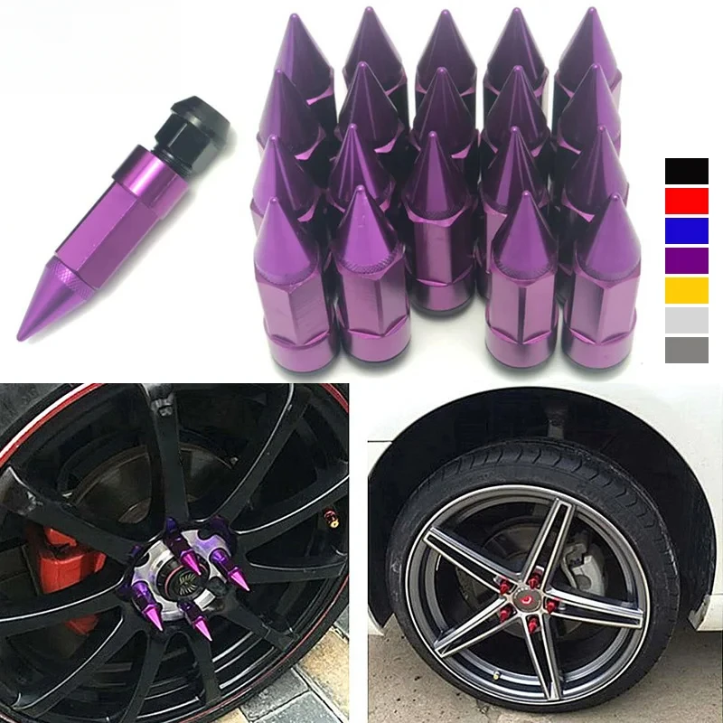 

Racing Composite Nut Anti Theft Wheel Lug Nut Bolt With Spikes Extended Tuner Wheels Rims Lug Nuts M12X1.5/M12X1.25