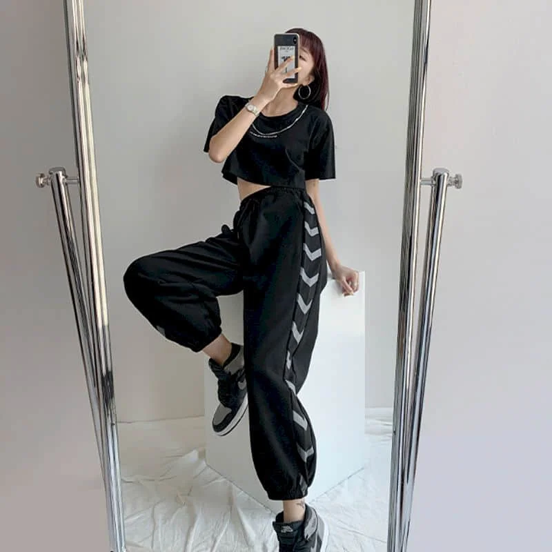 Harajuku Pants Casual Women's Pants Lace-up Baggy Pants Korean Fashion Leggings Y2k Pants Loose Sporty Sweatpants Women Clothing