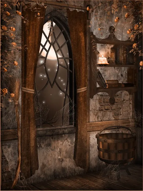 Fondo de Castillo del bosque, decoración de Halloween, fondos de fotos para niños, kits de estudio de fotografía, accesorios de Video