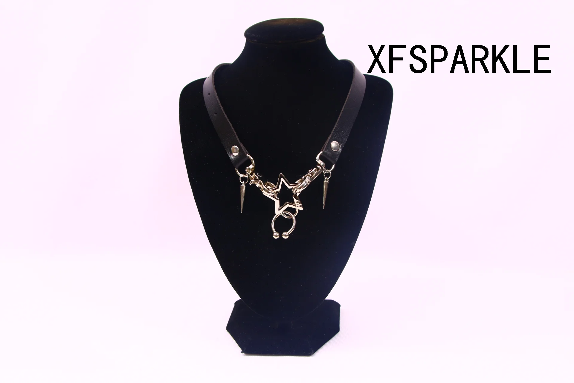 2023 body chain Metal puppy star necklace Thunder tie to the niche punk choker trend