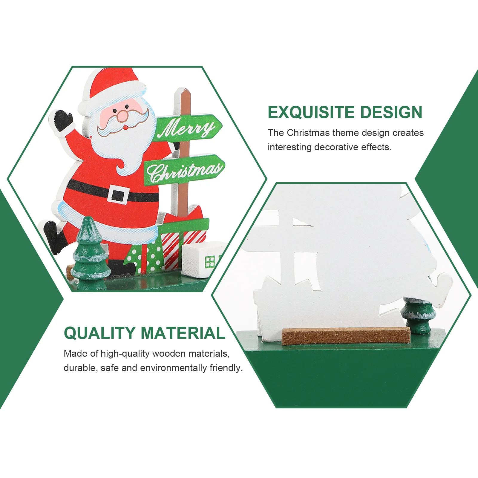 

1pc Wooden Christmas Creative Desktop Ornament Festival Decor Xmas Supplies Office Holiday Party Accessory Cartoon Daily