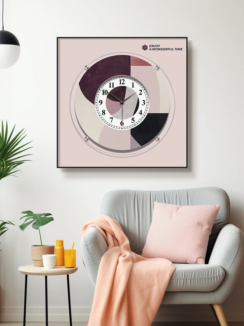 High-End 3D Acrylic Color Block Clock Silent Wall Hanging & Abstract Art Desktop Decor