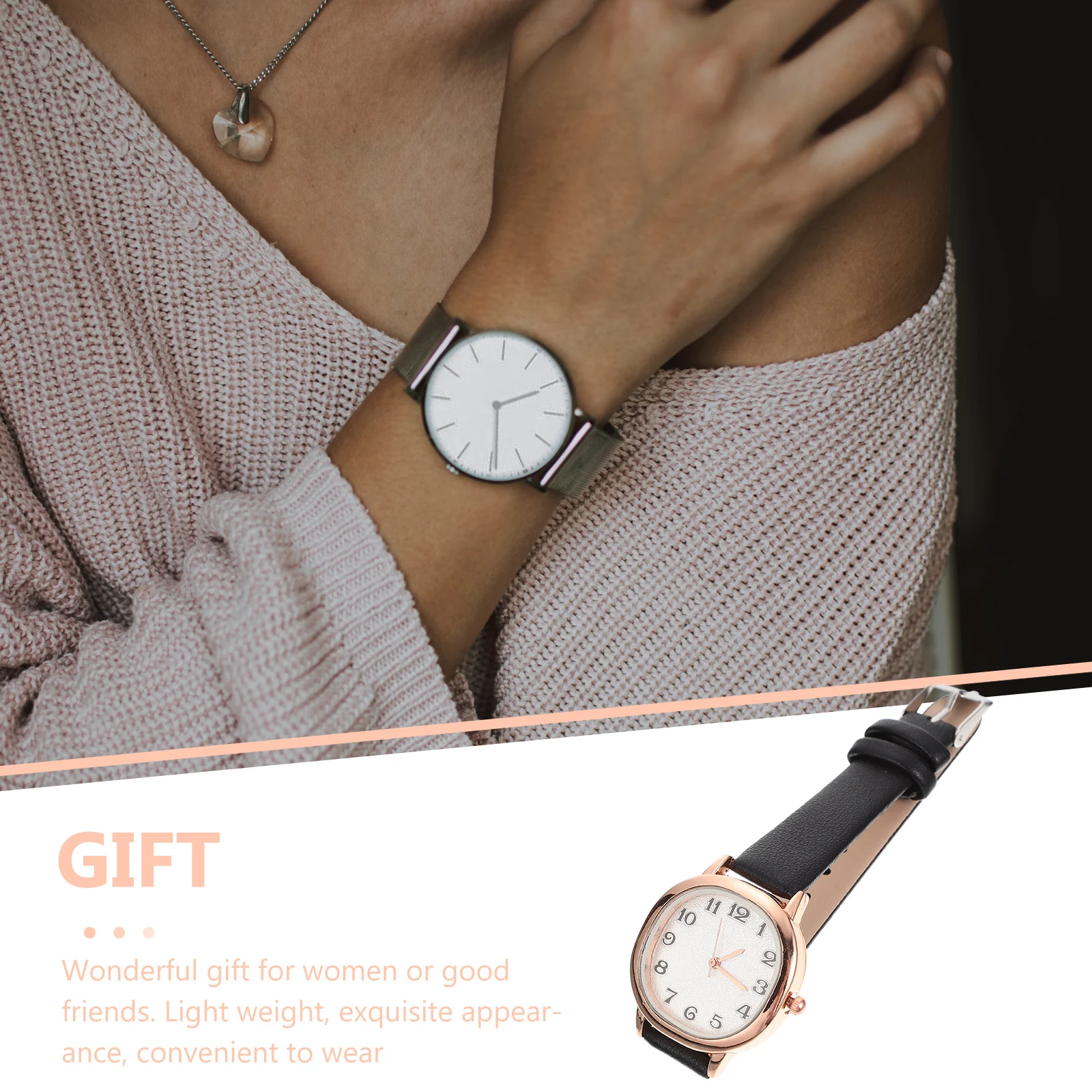 

Quartz Ladies Watch Stylish Vintage Women Wristwatch Pu Alloy Glass Adjustable Strap Accurate Timekeeping Gift