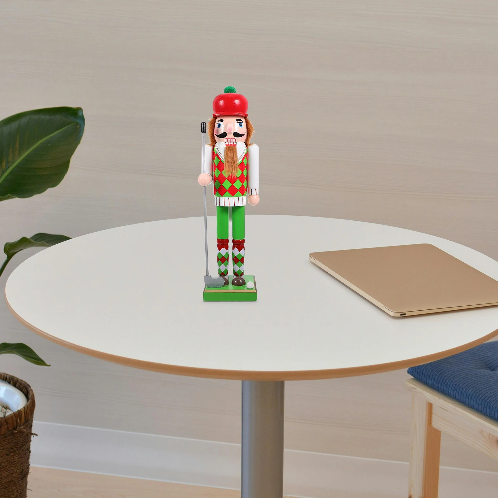 

Wooden Nutcracker Christmas Decoration Festive Home Decor Craft Figure Xmas Gift Traditional Ornament Small Desktop Holiday