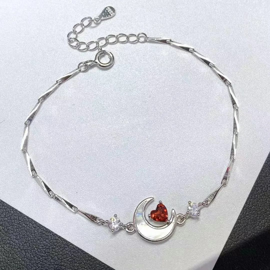 

KJJEAXCMY Natural Garnet S925 silver exquisitely Bracelet Full of Simple,Elegant Simple Design Jewelry Bestseller for Birthday