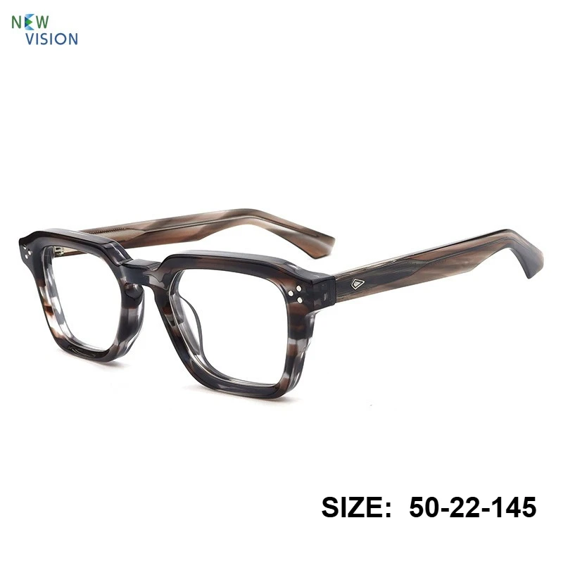 

High End Square Men New Fashionable and Simple Acetate Eyeglasses Frame Women Anti Blue Light Retro Optical Myopia Glasses 2026