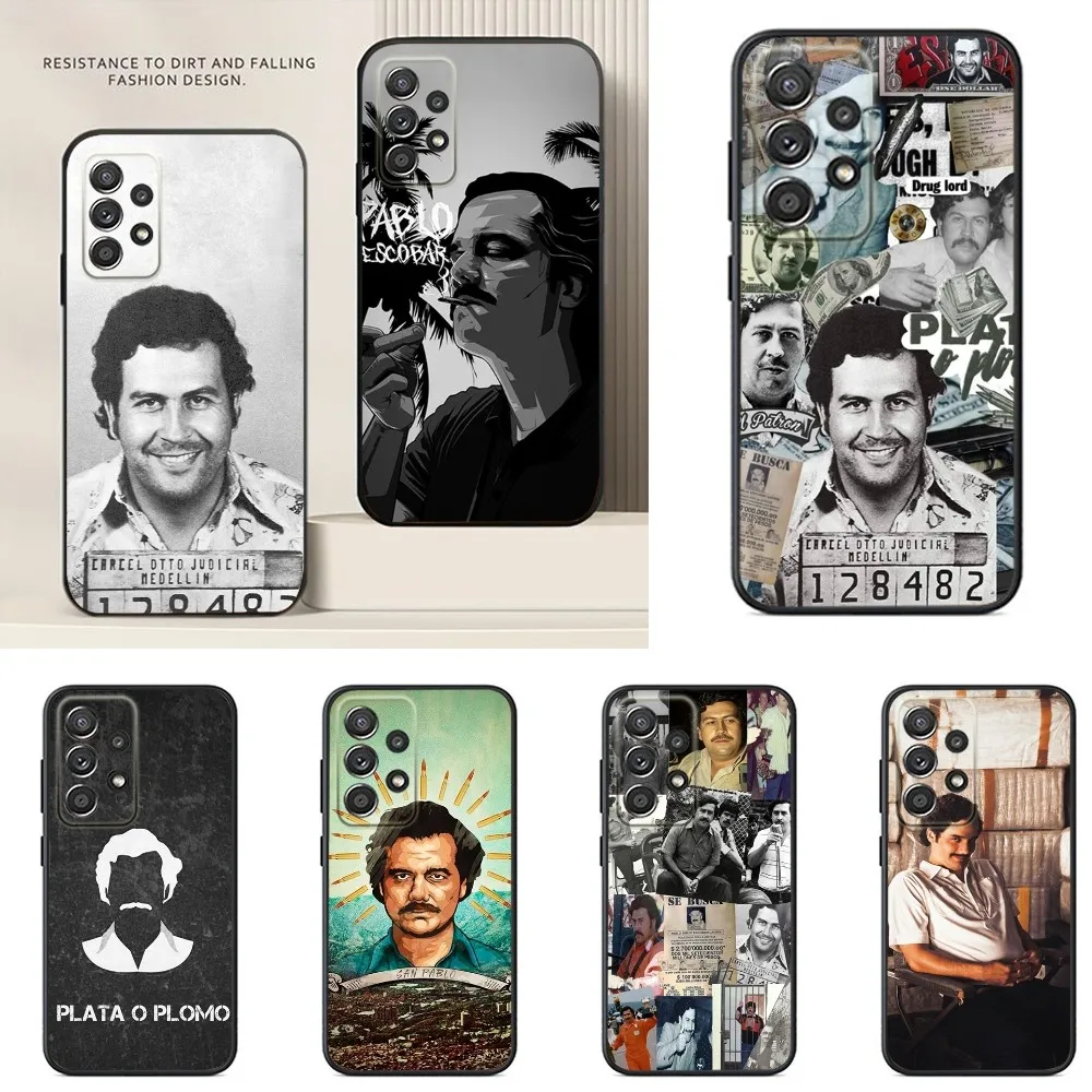 Pablo Escobar Phone Case For Samsung S24,S23,S22,S21,S20,S10,S10E,S9 Plus FE Note 20 Ultra 10,9 Plus Black Case