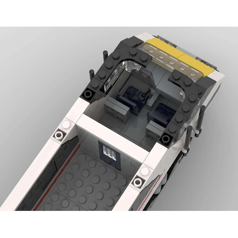 Modelo de trem ferroviário moc blocos de construção intercity trem tecnologia tijolos natal diy montagem brinquedos construstion presentes