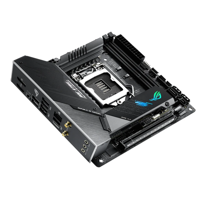 Motherboard GAMING Z490 ROG STRIX Z490-I, motherboard LGA 1200 DDR4 64GB M.2 NVME SATA3 Desktop Mainboard untuk Intel Z490 ROG STRIX