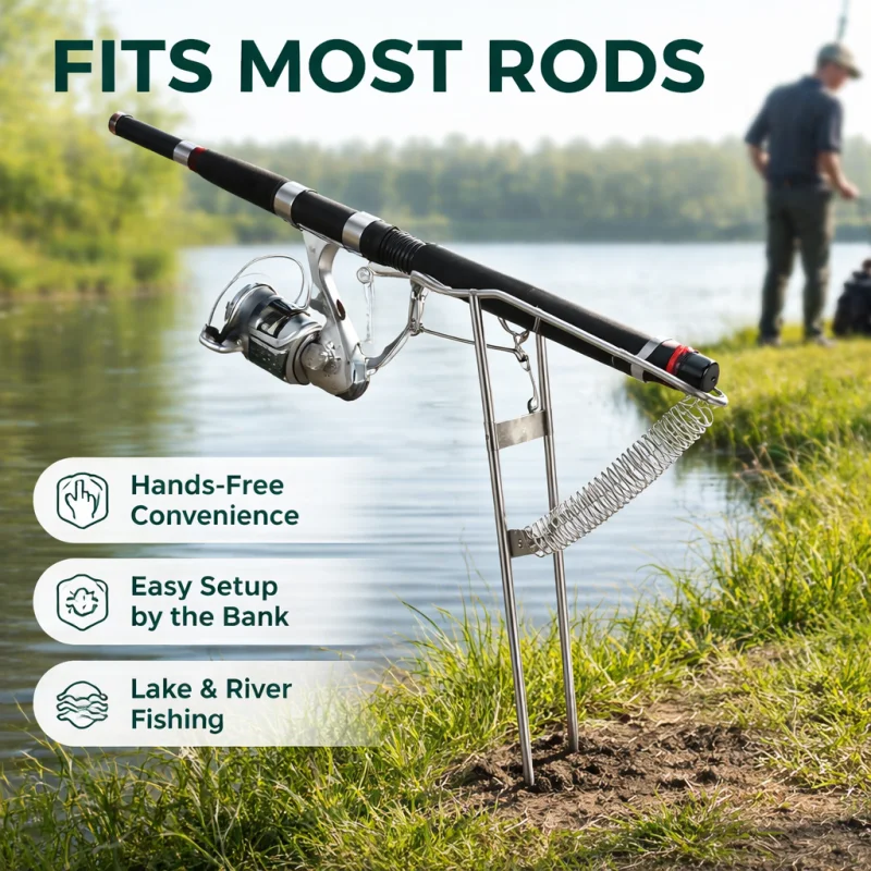 Fishing Rod Holder Spring Automatic Lifting Rod Support Fishing Rod Holder Ground Insert Stand High Strength Dual Use for Sea