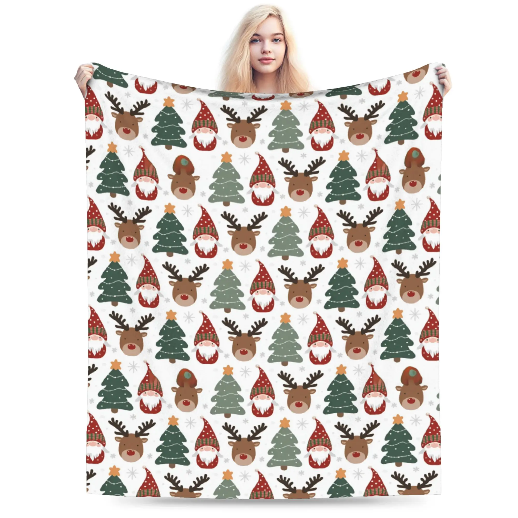 Christmas xmas Santa Claus Blankets Soft Fleece Comfortable Gift  Throw Blanket Quilt