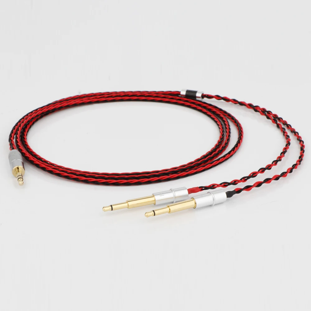 8 الأساسية الأحمر + الأسود نسج 7N OCC الفضة تصفيح كابل ل Meze 99 الكلاسيكية NEO NOIR سماعة سماعة كابل ترقية الخط
