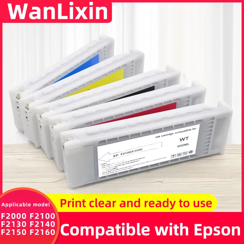 

compatible ink cartridge for Epson surecolor F2000 F2100 F2130 F2140 printer full with DTG Textile ink T7251 T7254 T725A1 T725A2