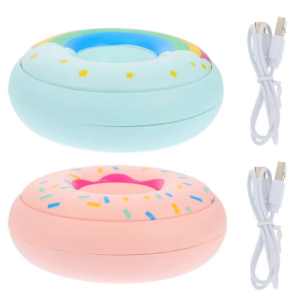 

2Sets Mini Hand Warmer Rechargeable USB Portable Warmers for Winter Outdoor Activities Lovely Doughnut Shape Smooth Lightweight