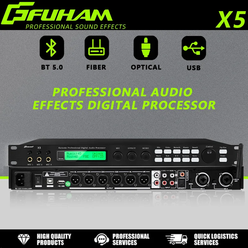 Processeur Audio numérique FUHAM X5, Kit de traitement Audio préréglé multifonction, processeur d'effets Audio
